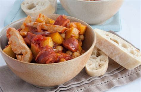This chorizo pasta dish only takes five minutes. Chicken and chorizo stew | Tesco Real Food