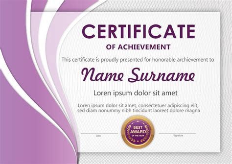 Premium Vector Purple Certificate Template