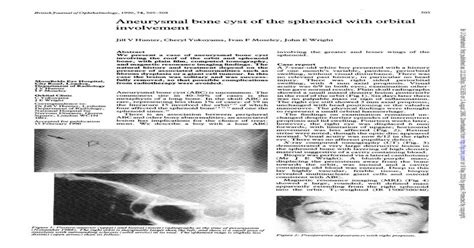 Pdf Aneurysmal Bone Cyst Ofthe Sphenoid With Orbital Involvement