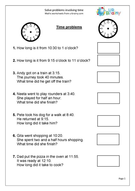 Solve Time Problems Reasoningproblem Solving Maths Worksheets For