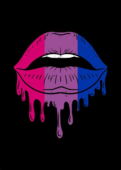dripping bisexual lips poster by queerappear displate
