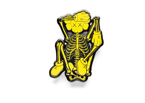 Kaws Ngv Companion Skeleton Pin Yellow Kickstw