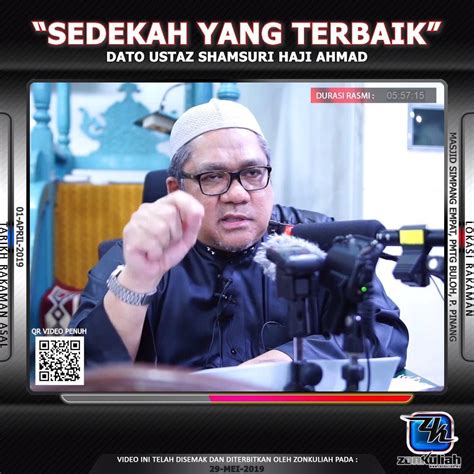 Dari abu hurairah, nabi shallallahu 'alaihi. Zonkuliah - Sedekah Paling Afdhal - Ustaz Shamsuri Haji ...