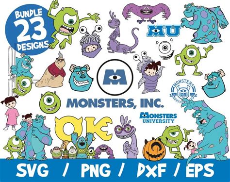 Monsters Inc Svg Bundle Monsters University Svg Disney Svg Monsters