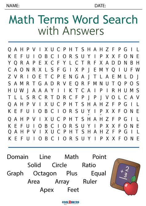 Math Word Search | Cool2bKids