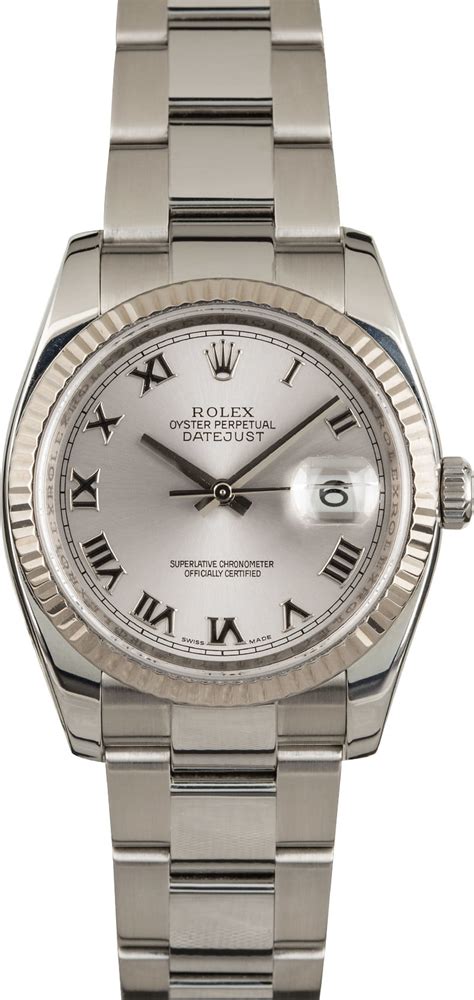 Turn the crown counterclockwise (toward you), which will allow the crown to pop out to the first position. Men's Rolex Oyster Perpetual DateJust Steel 116234 ...