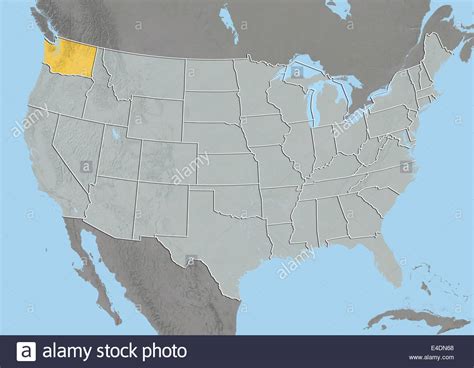 State Washington United Relief Map High Resolution Stock Photography