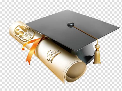 Mortar Board And Beige Scroll Illustration Square Academic Cap