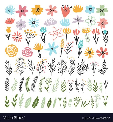 Different Florals Elements For Your Design Project