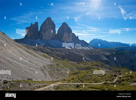 Three Merlons Battlement Three Peaks Of Lavaredo Italy Europe Le