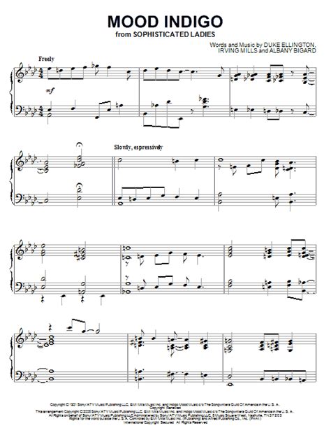 duke ellington mood indigo sheet music notes download printable pdf score 22040