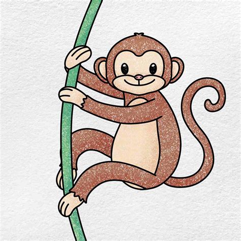 How To Draw A Monkey Easy Helloartsy