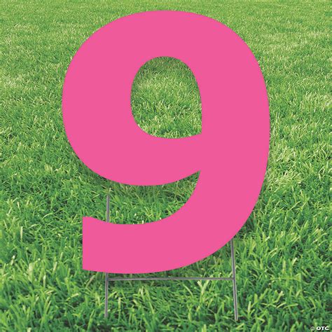 Pink Number 9 Yard Sign Oriental Trading