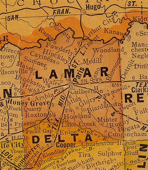 Lamar County Texas History Cities Towns Vintage Maps And More