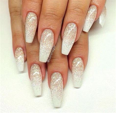 white glitter ombre nails prom nails bridal nail art nail designs glitter