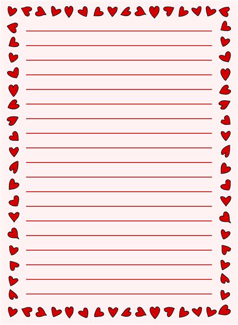 6 Best Images Of Printable Love Letter Border Letter Writing Images