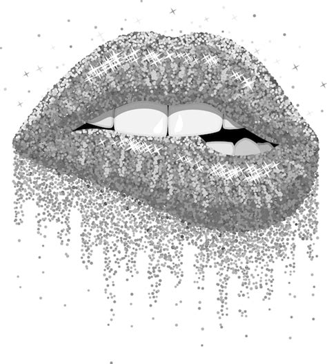 Silver Glitter Lips Png Sublimation Graphics Silver Glitter Etsy Canada