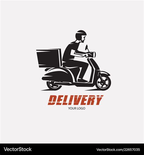 Scooter Delivery Silhouette Logo Template Vector Image