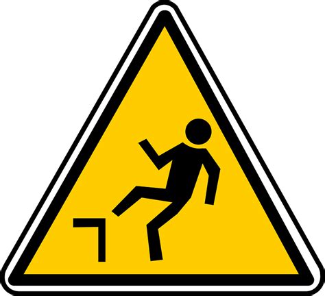 Falling Hazard Warning Free Vector Graphic On Pixabay