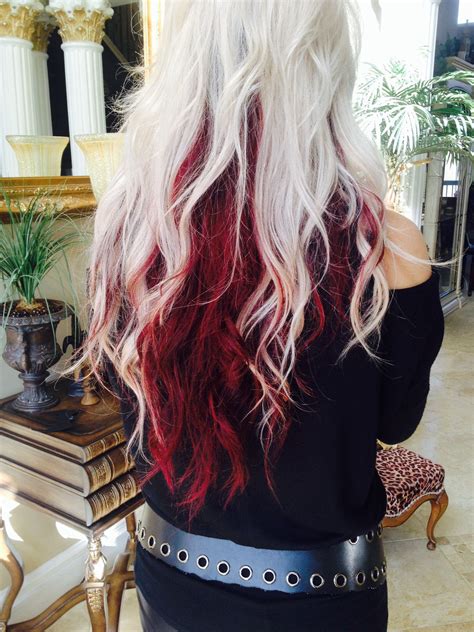 Blonde Hair Red Highlights Underneath