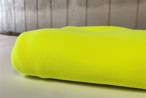 Cotton Poly 1x1 Baby Rib Knit Fabric Bright Fluorescent Yellow Etsy