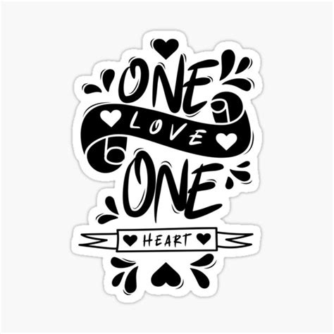 One Love One Heart Sticker By Distrowlinc Redbubble