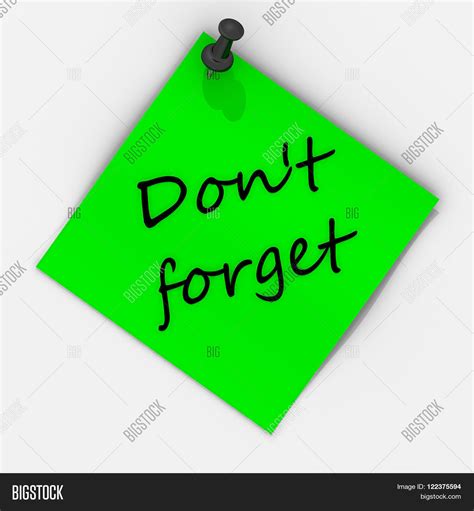 Dont Forget Note Image And Photo Free Trial Bigstock