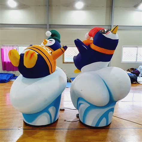 Fat Penguin Who Enjoys Sliding On Ice Inflatablecustomized Tradekorea