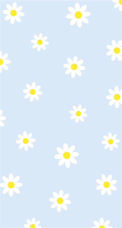Cute Daisy Pattern Floral Print Wallpaper Simple Iphone Wallpaper