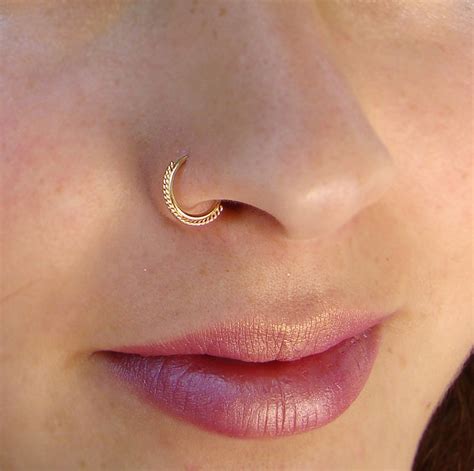 Indian Septum Ring Delicate Septim Tribal Nose Ring 14k Etsy