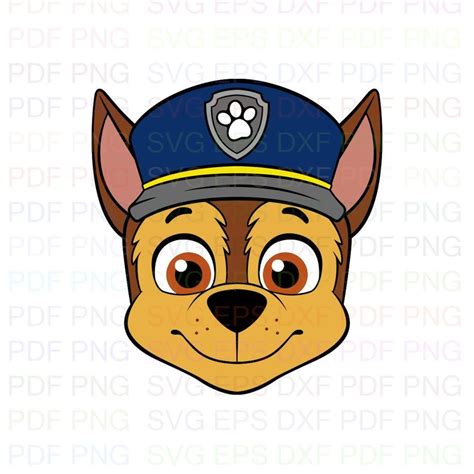 Chase Face Paw Patrol Svg Dxf Eps Pdf Png Cricut Cutting Etsy