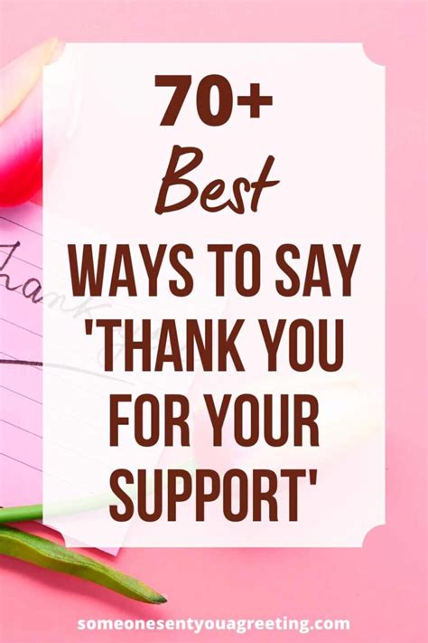 70 Ways To Say Thank You For Your Support Someone Sent You A Greeting