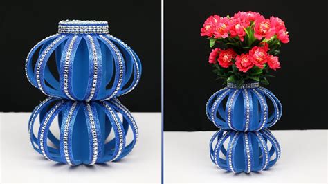 How To Make Flower Vase With Plastic Bottle And Foam Sheet Flower