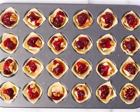 Mini Cranberry Brie Bites Two Plaid Aprons