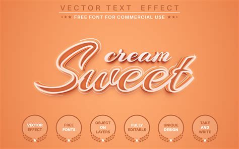 Sweet Script Eitable Text Effect Font Style Graphicds Illustration