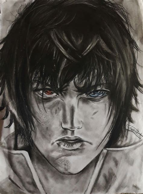 Sasuke Uchiha Charcoal Drawing By Mouhaned Salah Artfinder