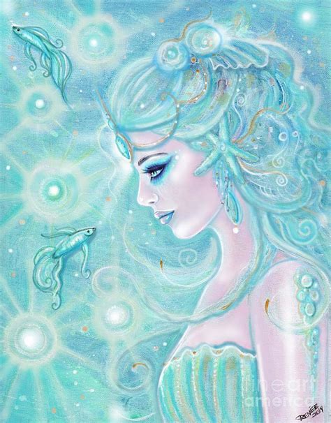 Aquamarina Mermaid Painting By Renee Lavoie Pixels