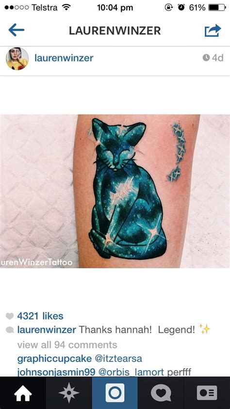 Amazing Galaxy Cat Tattoo By Lauren Winzer Instagram Laurenwinzer