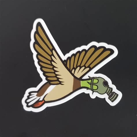Flying Duck Shaped Sticker Etsy