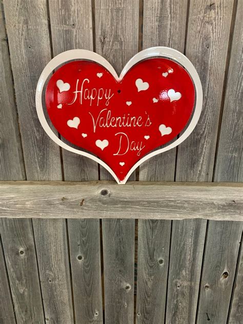 Metal Hanging Happy Valentines Day Sign Etsy