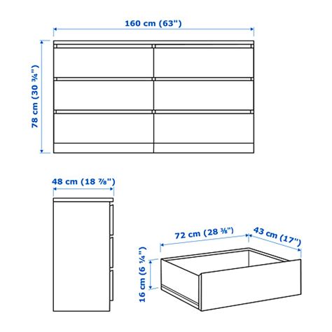 Malm 抽屜櫃6抽 白色 Ikea 線上購物