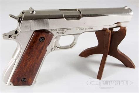 Nickel Plated Colt M1911a1 With Wooden Handle Usa 1911 Irongate Armory