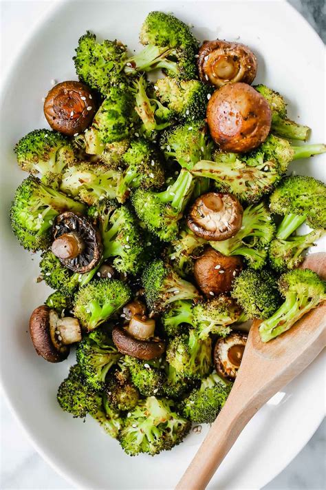Roasted Broccoli And Mushrooms Recipe Vegetable Side Dishes Recipes