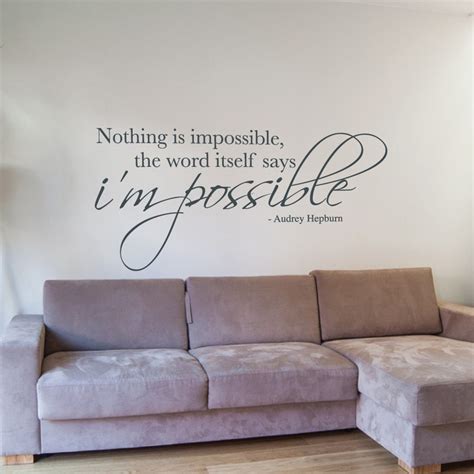 Nothing Is Impossible Wall Sticker Vinyl Wall Decal Quote Etsy