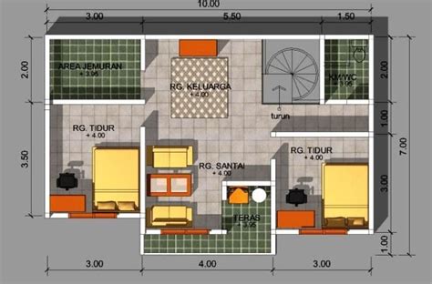 15 gambar rumah minimalis modern 2 lantai. Contoh Denah Desain Rumah 6x8 Kamar 2 - Denah Rumah