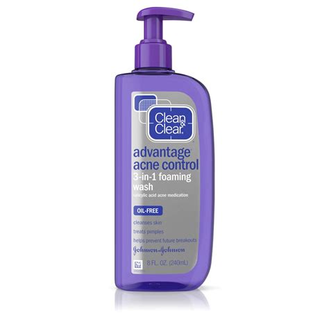 Clean And Clear Advantage Acne Control 3 In 1 Foaming Wash 8 Fl Oz Face