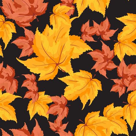 Premium Vector Autumn Leaves Seamless Pattern