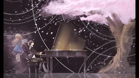 800x600 Resolution Male Anime Character Playing Piano Illustration