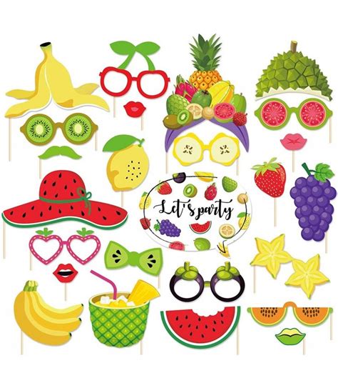 25ct Two Tti Frutti Photo Booth Props Fruit Party Decorations Party