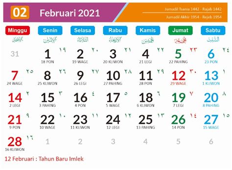 Kalender Tahun 2021 Indonesia Lengkap Jawa Hijriyah And Template Format